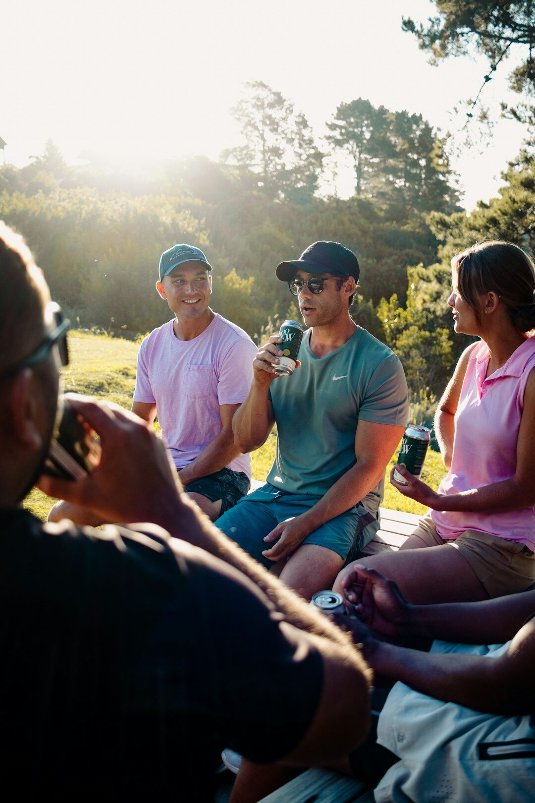 friends chatting outdoors